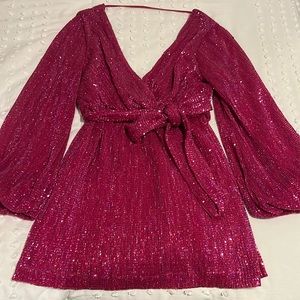 Pink Hello Molly Sequin Robe Dress - Size 8